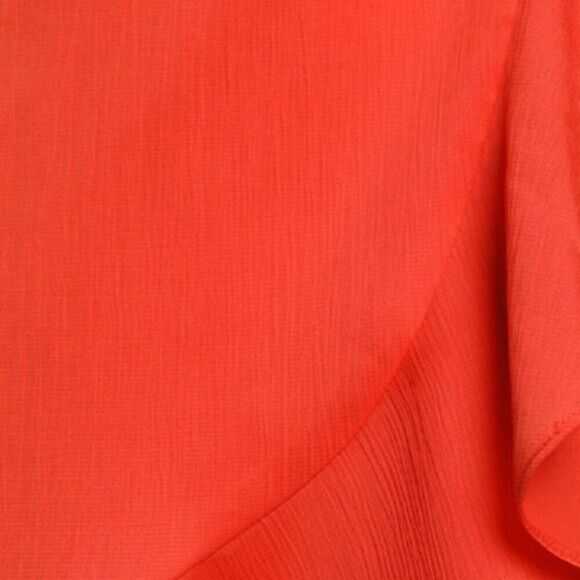 Lulus Satin Wrap Mini Dress Ruffled Hem Red Bodice Cocktail Party - Picture 9 of 10